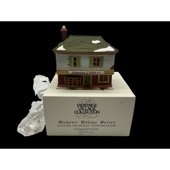 Dept. 56 Dickens' Village Series Scrooge and Marley Counting House Christmas - Picture 3 of 12